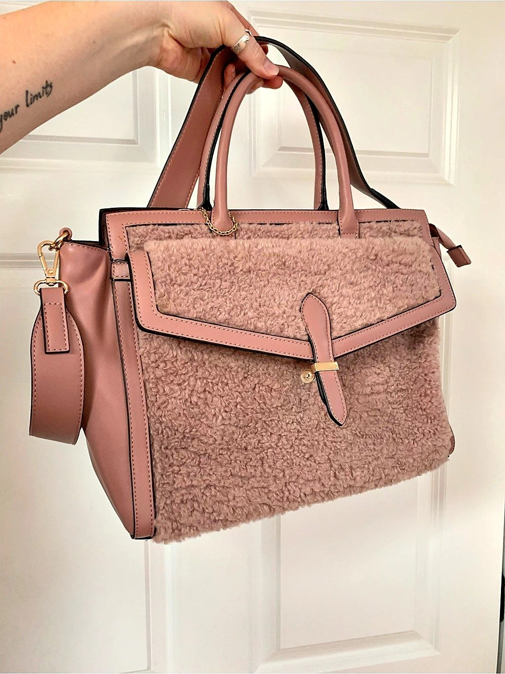 Alex·Max Faux Fur Satchel in Pink NWT